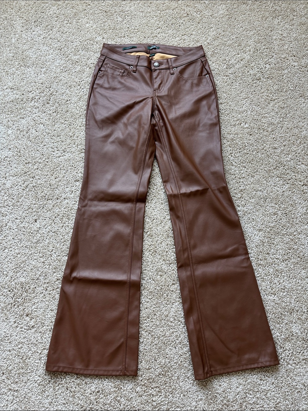 wild fable Brown Faux Leather Low Rise Pants